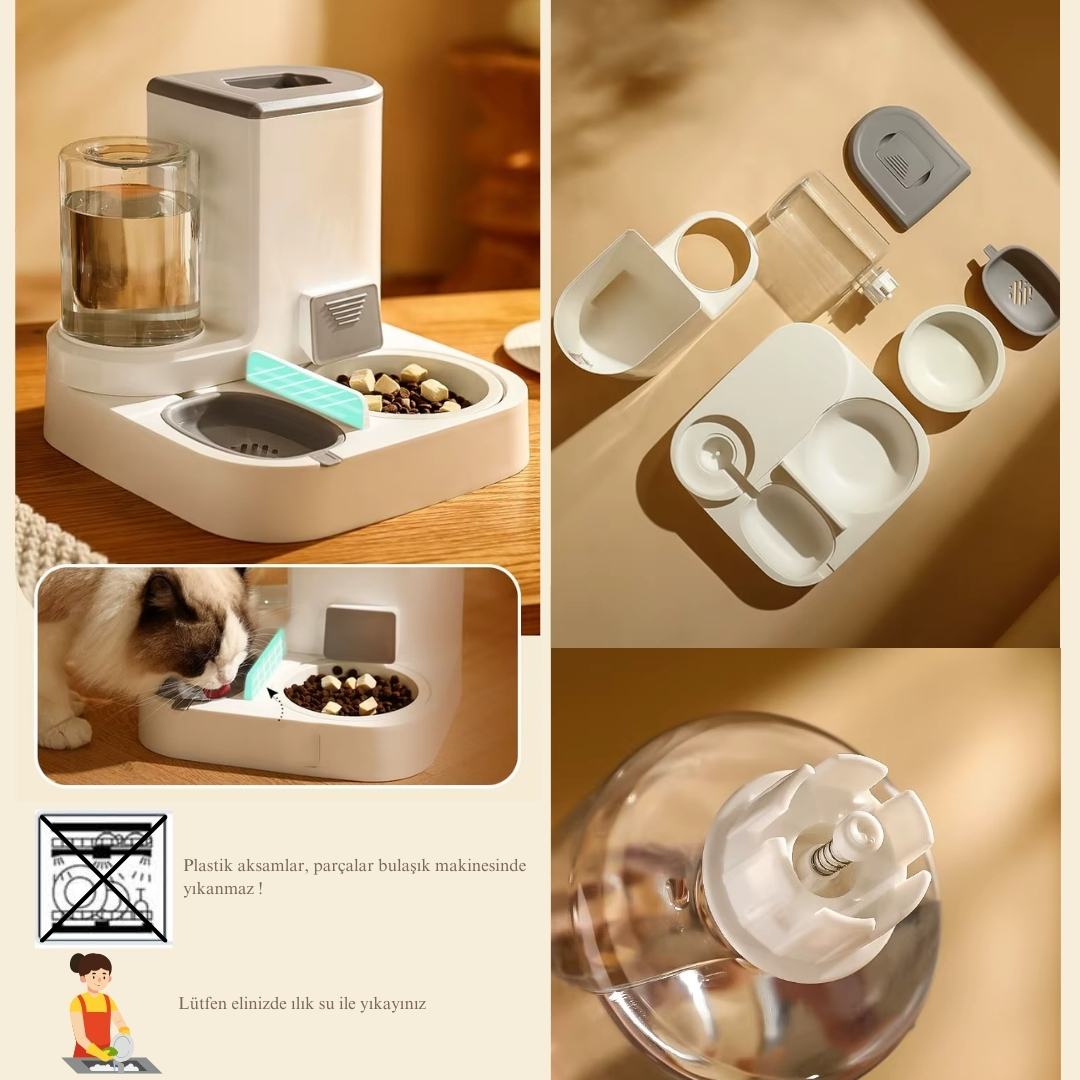 Seramik Kaseli Evcil Hayvan Kedi Köpek Mama Ve Su Kabı küçük resim 4