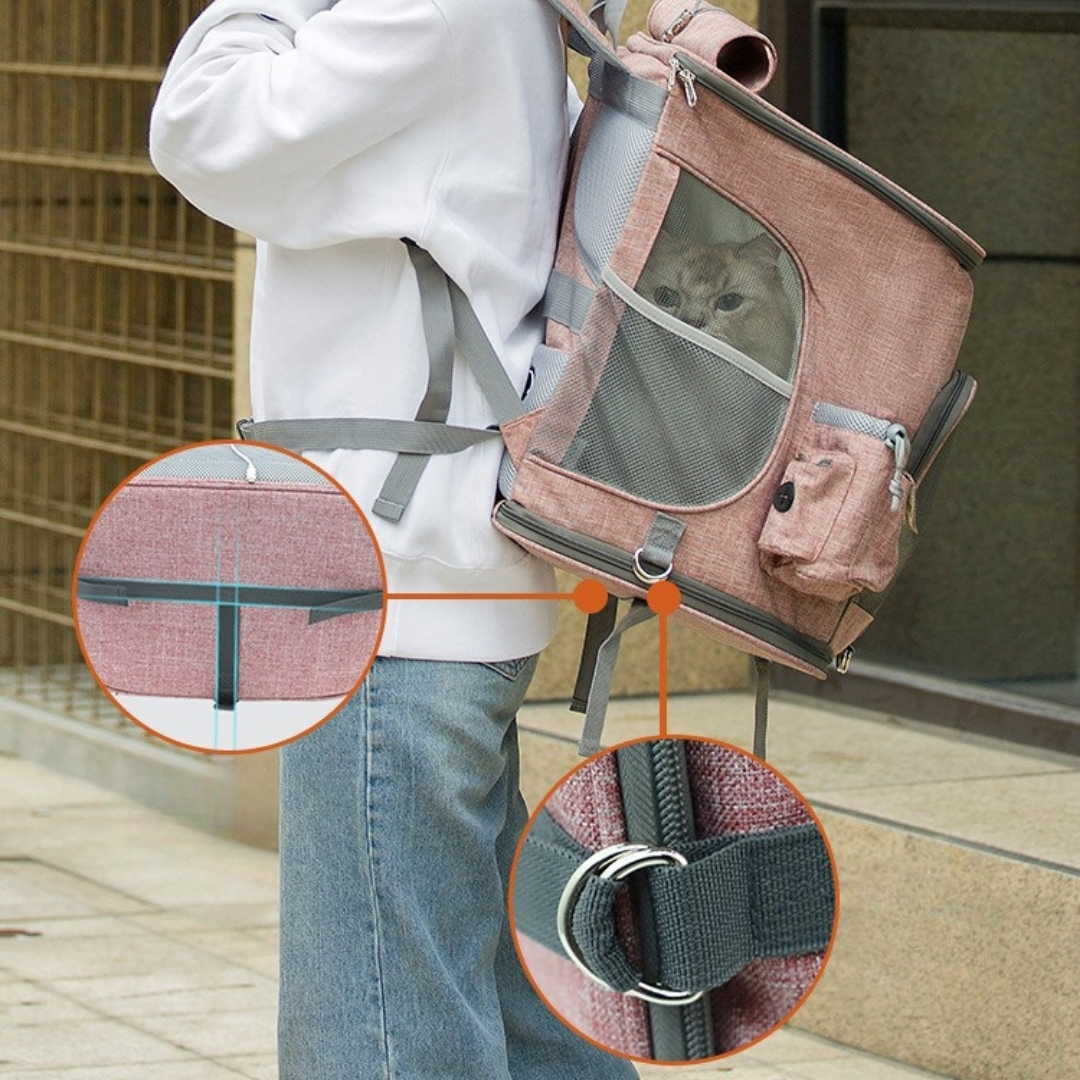 Premium Kedi & Köpek Taşıma Sırt Çantası – Nefes Alabilir, Geniş Hacimli küçük resim 2