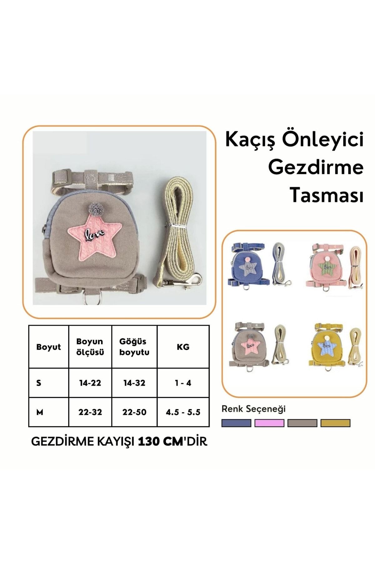 Yeni Çantalı Köpek Sırt Çantası Koşum Küçük Köpek Koşum Kedi Koşum Ve Tasma Seti küçük resim 4