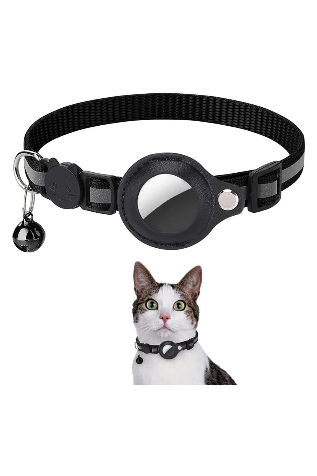 Airtag Uyumlu Tutucu Özellikli Kedi Tasması küçük resim 3