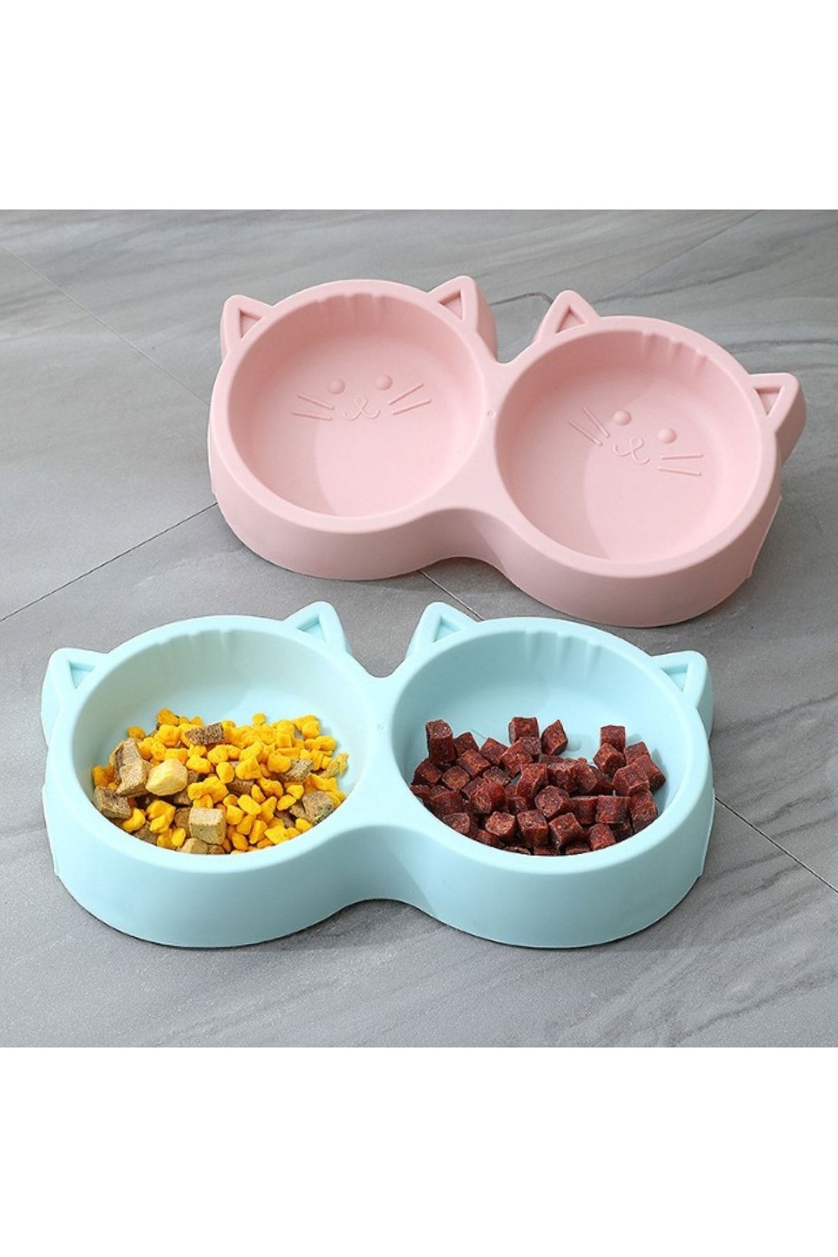 Yeni Tasarım Kedi Desenli Kedi, Köpek Ikili Mama Kabı küçük resim 4