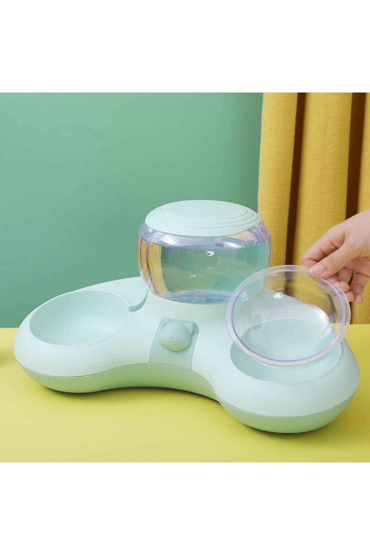 Yeni Evcil Hayvan Hazneli Kedi-köpek Mama Ve Su Kabı Seti 1.4l küçük resim 4