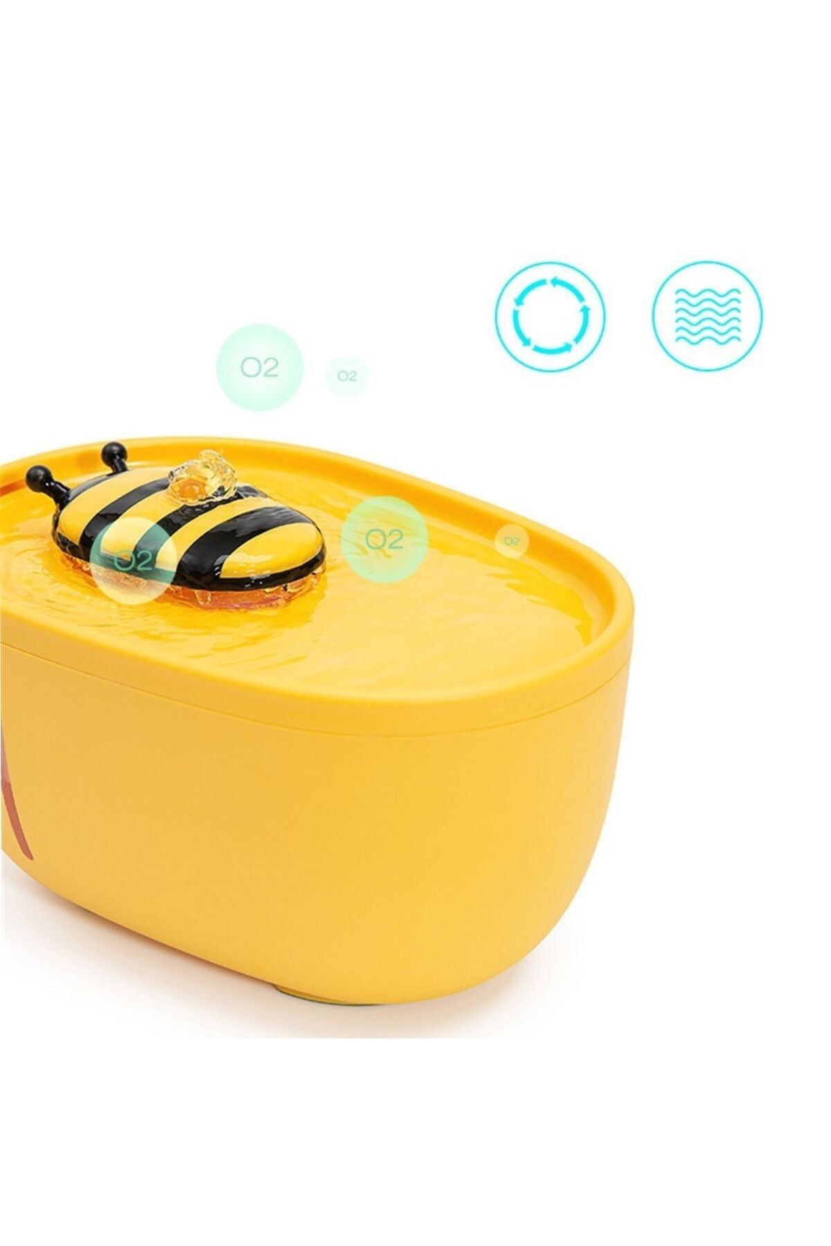 Otomatik Kedi Su Pınarı Kedi Su Çeşmesi 2 Litre Filtreli Sessiz Led Işıklı küçük resim 2