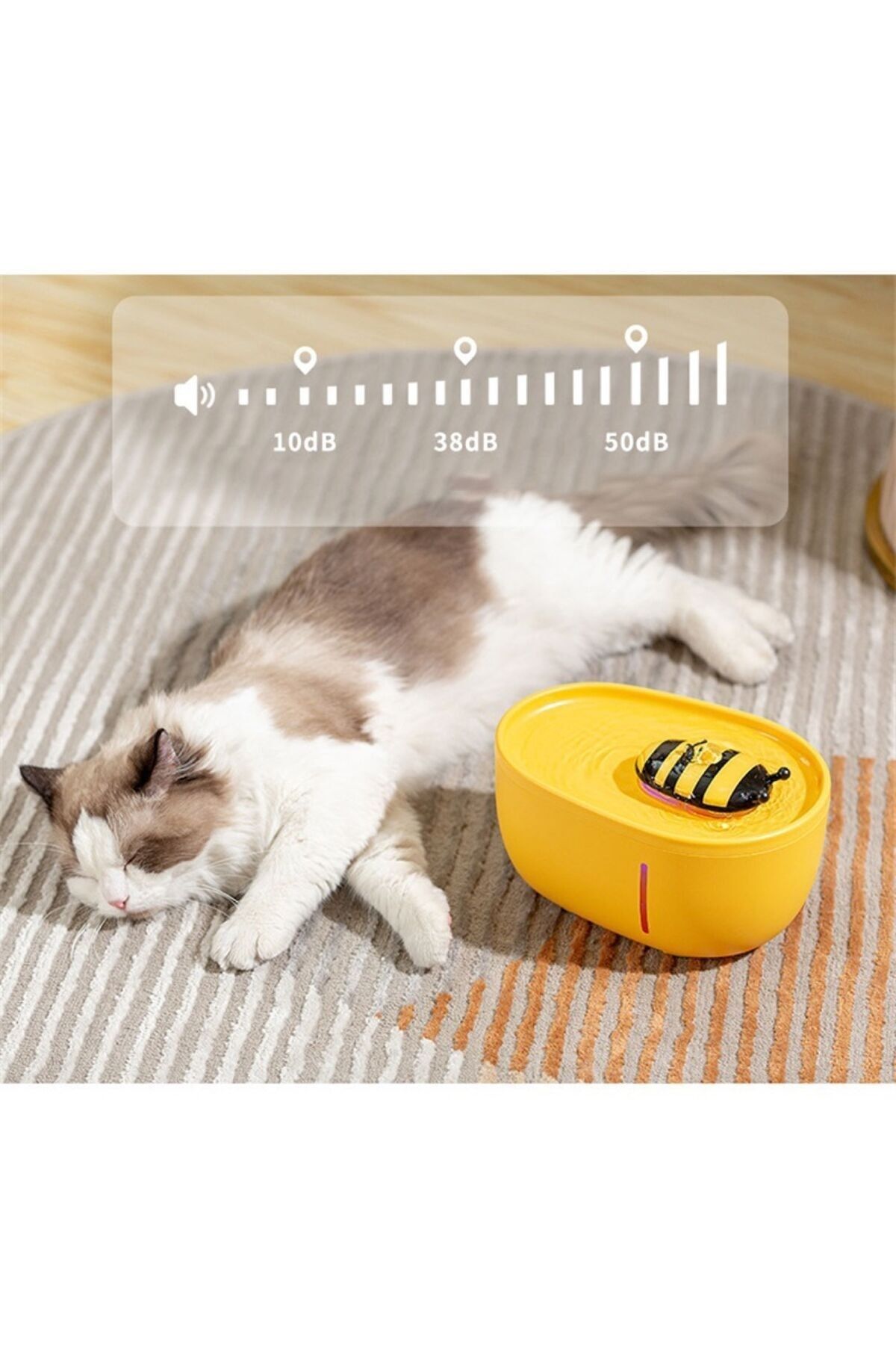 Otomatik Kedi Su Pınarı Kedi Su Çeşmesi 2 Litre Filtreli Sessiz Led Işıklı küçük resim 3