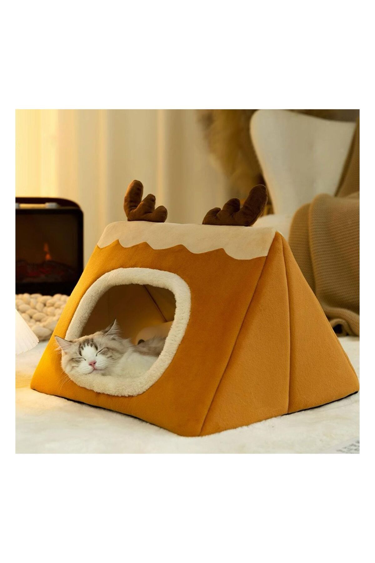 Yıkanabilir Kedi Ve Köpek Yatağı Evi